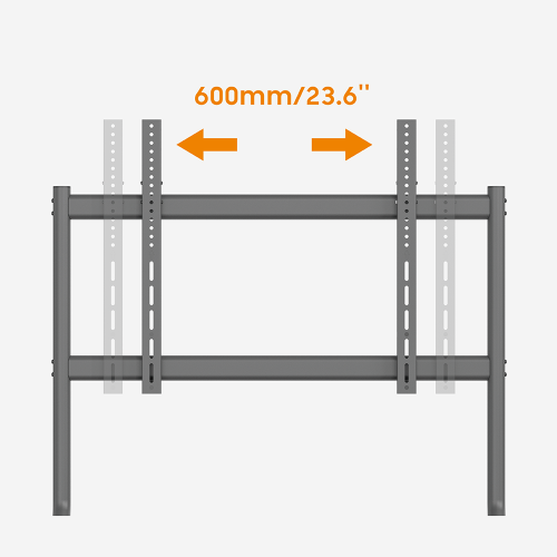 Rack Pedestal con Ruedas de 4 Patas para TV 50 a 86 Pulg -  Vesa Max 800 x 600mm