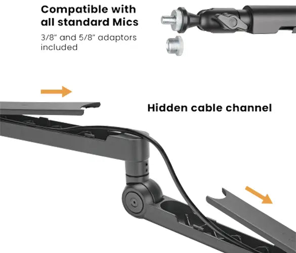 Rack Soporte Brazo de Aluminio para Micrófono de Estudio Profesional