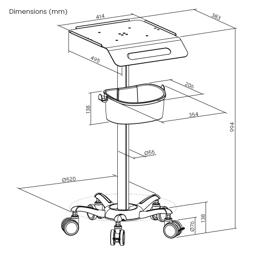 Carro médico para ECG