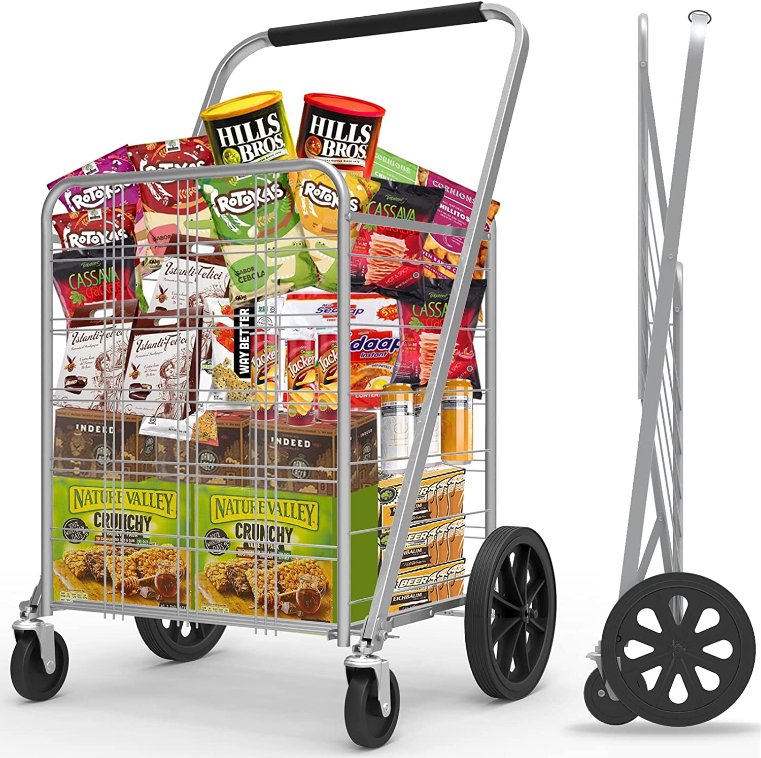 Coche Canasta Para Mercado Y Compras / Carrito  Plegable