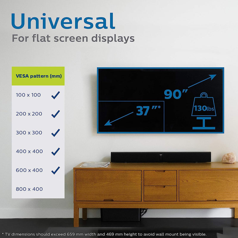 Soporte de giro de sobremesa para TV Para televisores de pantalla plana de  26 a 37 con patrones de orificios de soporte VESA® de 200 mm x 100 mm,  100 mm x