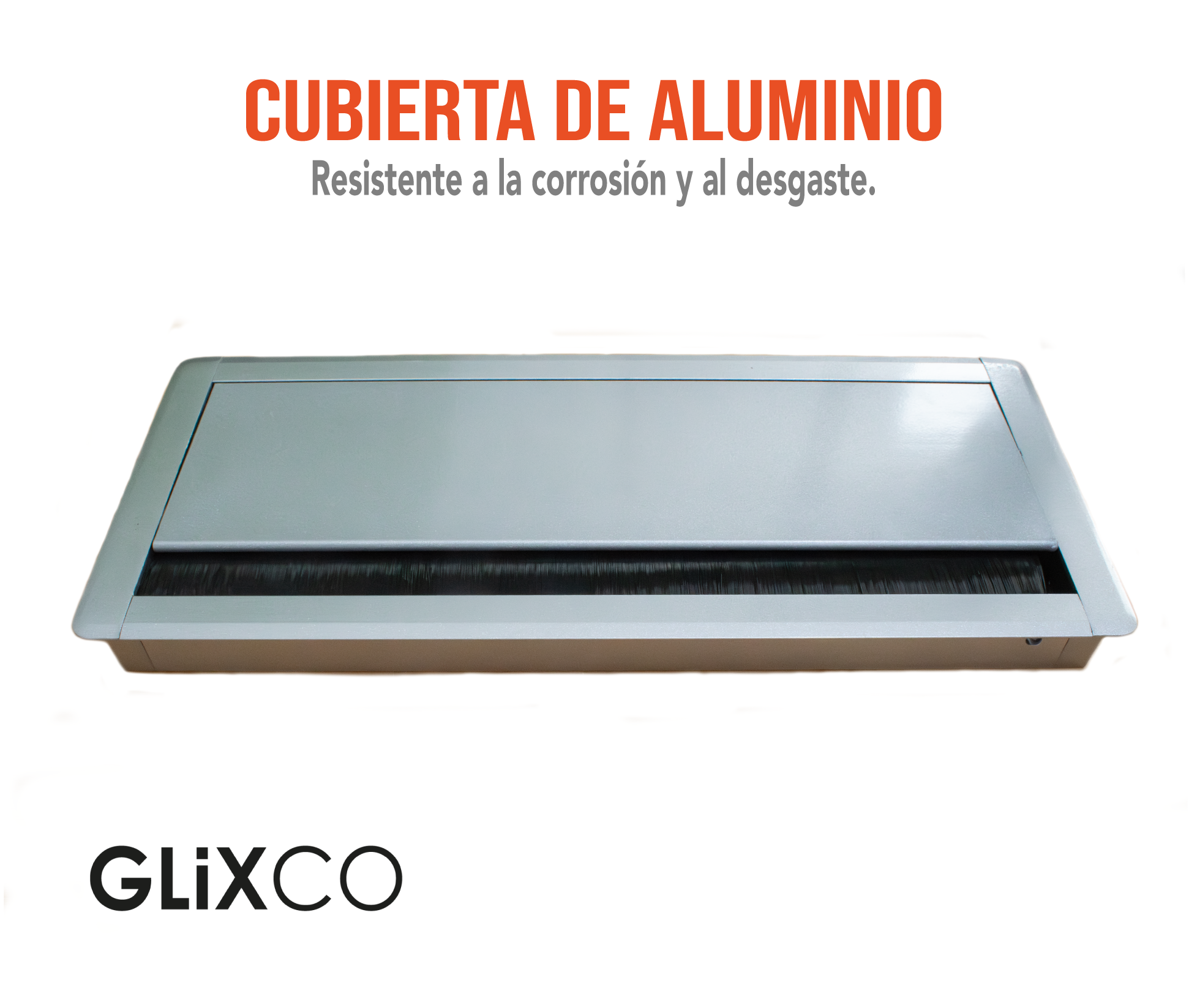 Tapa Pasacables de Aluminio con Cierre Lento (Largo 30 x  Anch 12.7 cm)