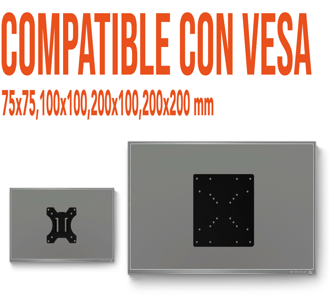 Adaptador Extensión VESA Max 200x200mm para TV y Monitores de 23 a 42 Pulg