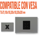 Adaptador Extensión VESA Max 200x200mm para TV y Monitores de 23 a 42 Pulg