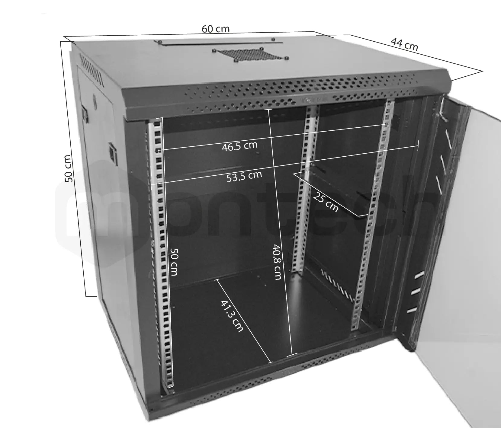 Gabinete de Pared para Servidores / 9 RU / 60x44x50 cm (AnchoxProf.xAlt.)