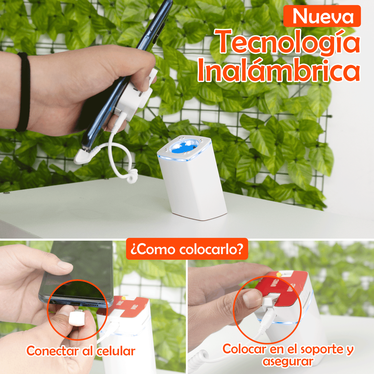 Soporte Antirrobo para Celular con Alarma de Seguridad Inalámbrico