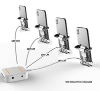Soporte Antirrobo  para 4 Celulares con Alarma de Seguridad