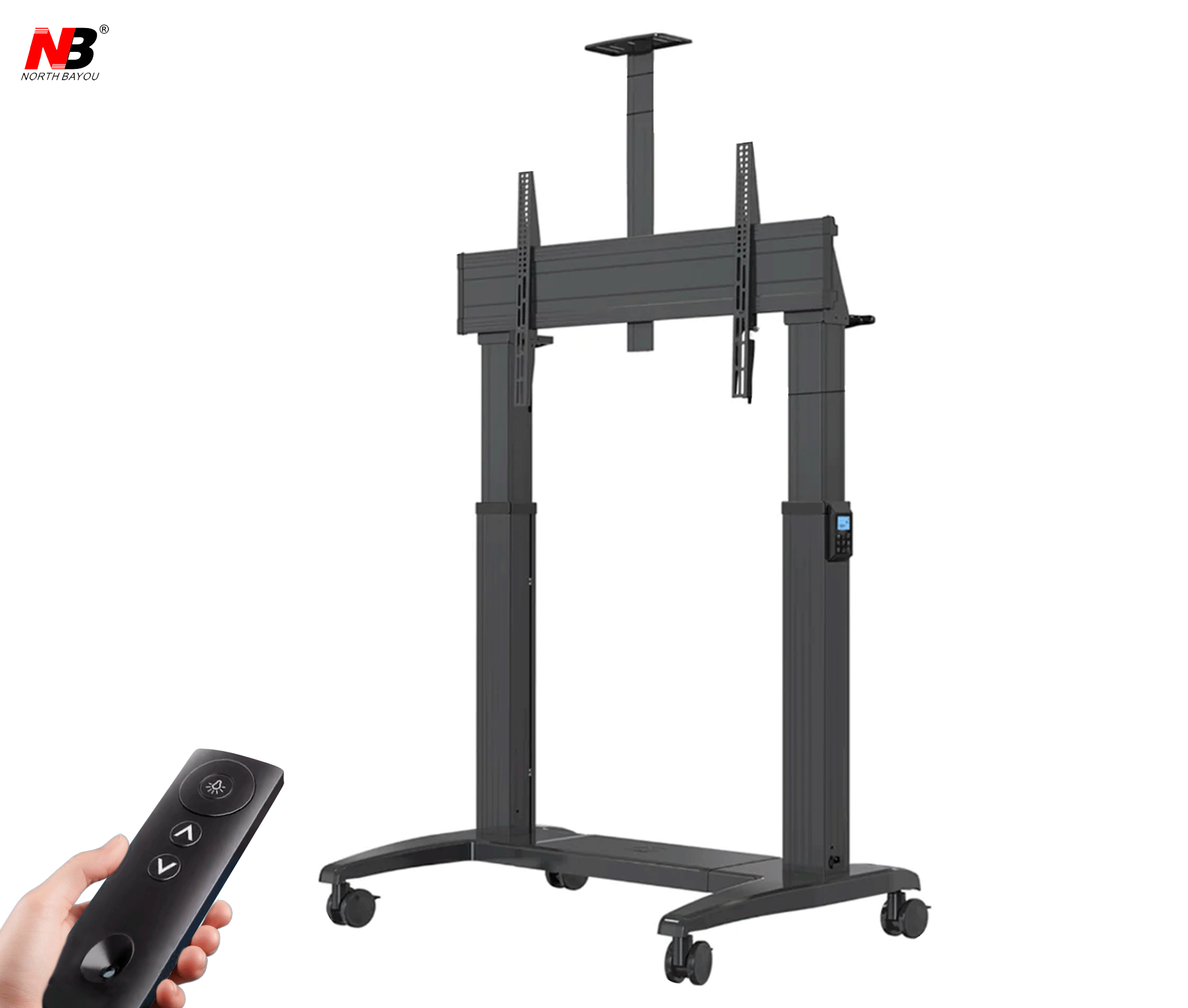 Pedestal de TV motorizado de alta resistencia de 75 a 120 Pulg, carro móvil con elevador automático, VESA 200x200-1000x600mm, Carga 136 kg,