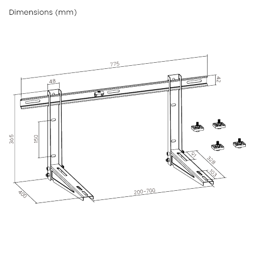 Soporte Pared para Condensador 12k / 18k / 24k BTU / Aire Acondicionado