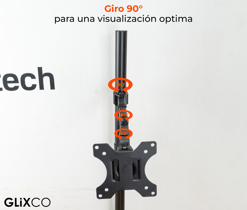 Brazo articulado para Monitor 13 a 32 pulg para montaje en poste Tubular Diámetro 3.5 cm