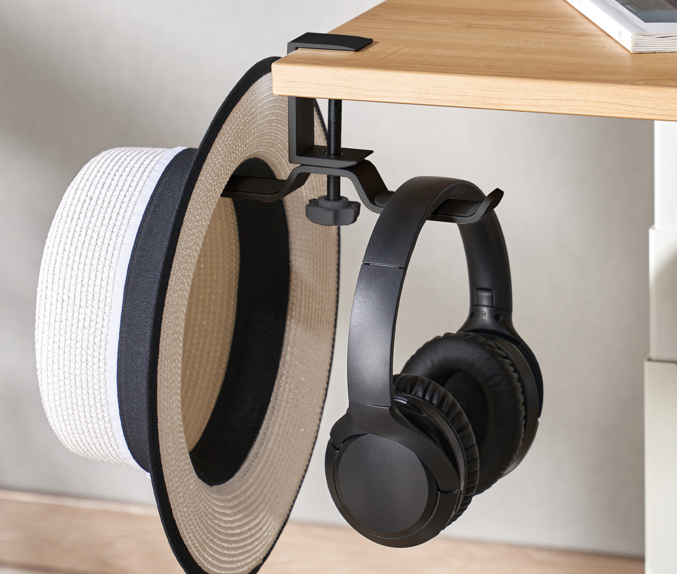 Soporte Doble para Audífonos con Abrazadera