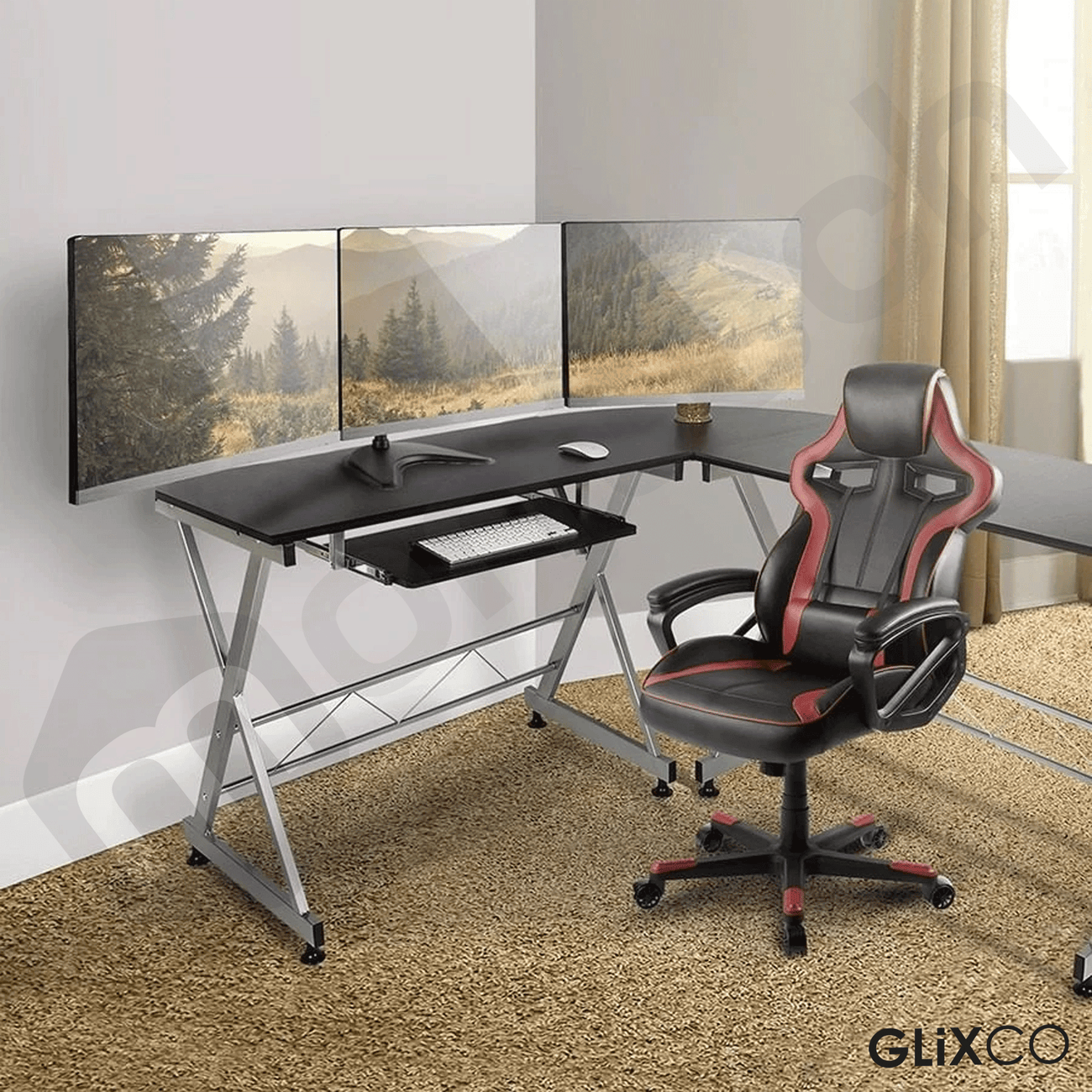 Rack Soporte Triple con Base de Escritorio para 3 Monitores 13 a 27 Pulg