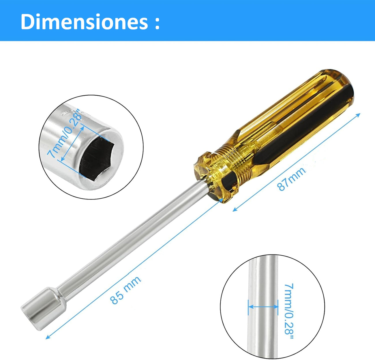 DESARMADOR DESTORNILLADOR HEXAGONAL DE 7MM