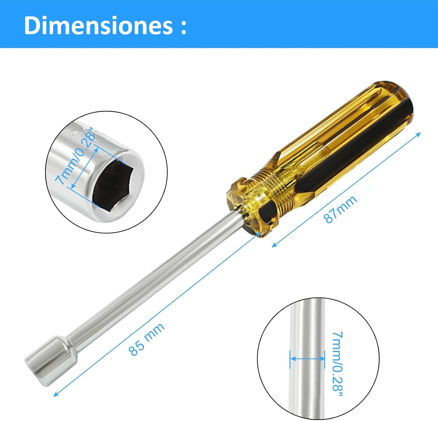 DESARMADOR DESTORNILLADOR HEXAGONAL DE 7MM