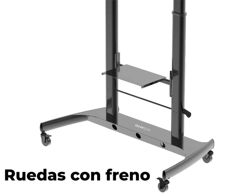 Pedestal con Rueda para TV 60 a 100 Pulg y Pantalla interactiva 55 a 86 pulg / VESA Max 1200x600mm / Carga 100 kg