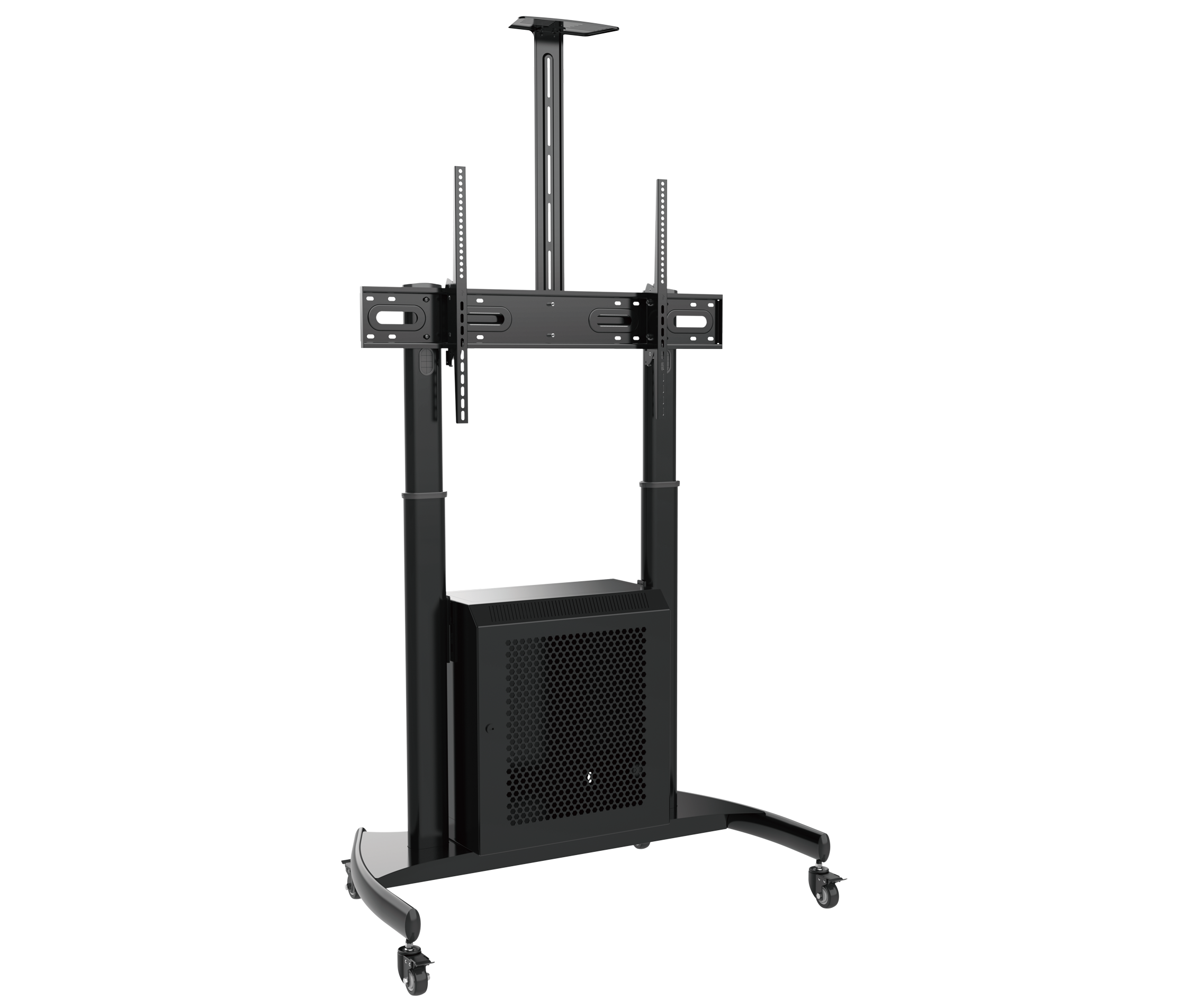 Pedestal con Ruedas y Gabinete para TV 60 a 100 Pulg / VESA Max 1000x600mm / Carga 100 kg