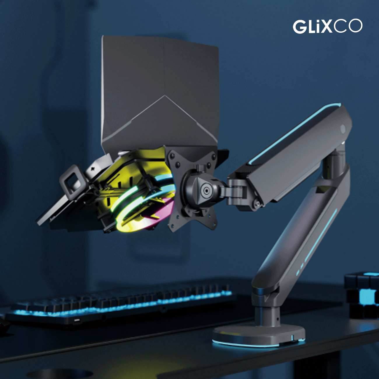 Soporte para Laptop 12-17 Pulg con Ventilador de Refrigeración con Iluminación RGB