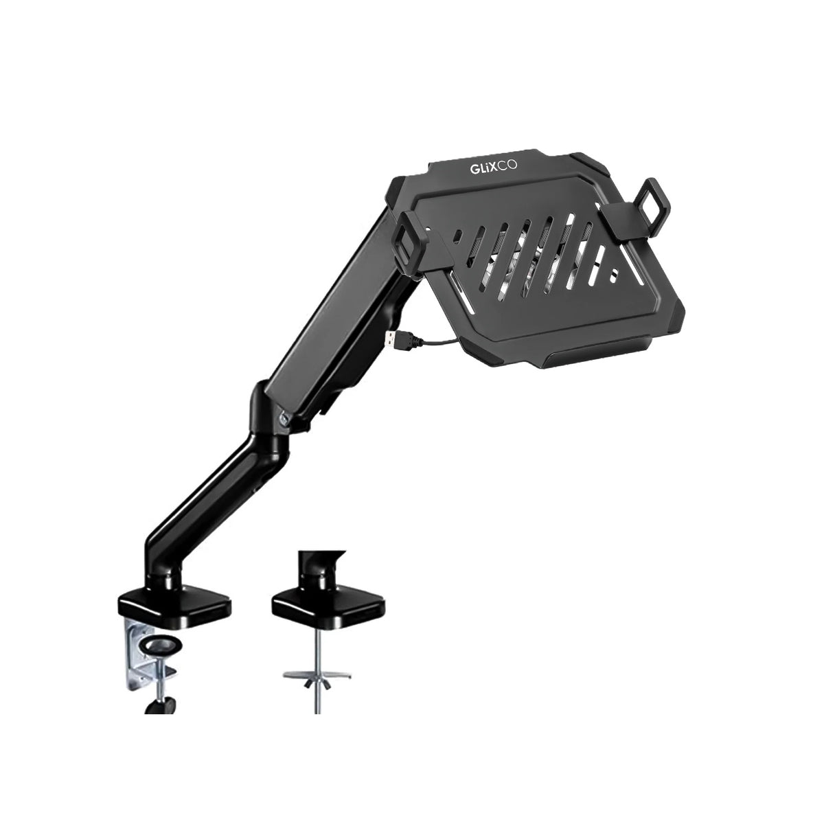 Rack Soporte Hidráulico para Laptop 12 a 17 Pulg con ventilador de refrigeración con iluminación RGB
