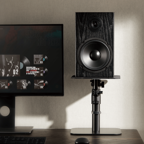 Nuevo soporte de altavoz de escritorio, soporte de Audio de Metal Universal  de sobremesa para altavoz
