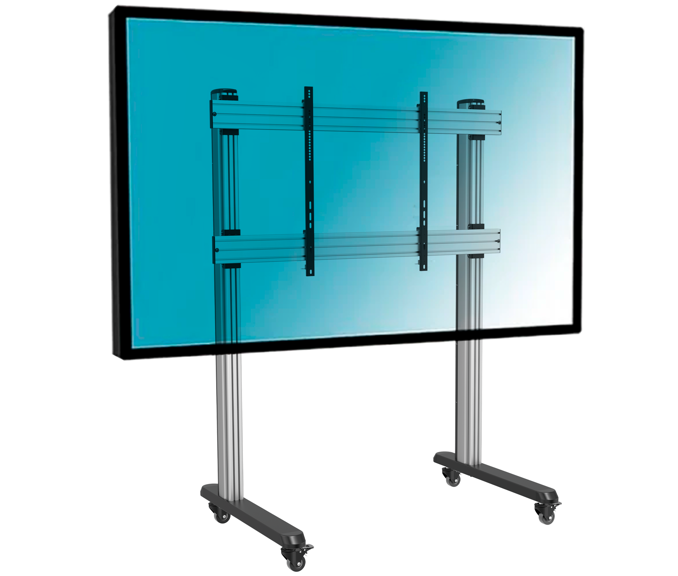 Pedestal con Ruedas para TV Pantallas Interactivas 70 a 120 Pulg / VESA Max 1200x800mm / Carga 150 kg
