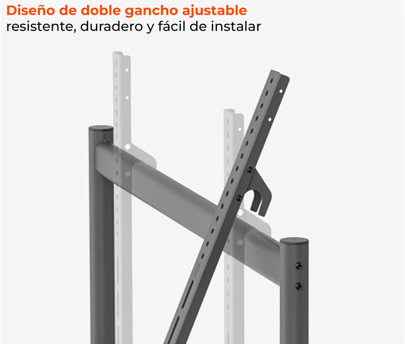 Rack Pedestal con Ruedas de 4 Patas para TV 50 a 86 Pulg /  VESA Max 800x600mm