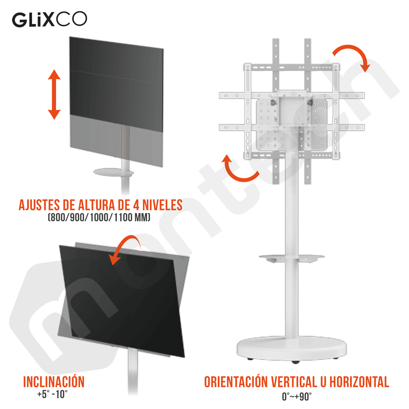 Pedestal con Ruedas blanco para TV de 37-70 Pulg