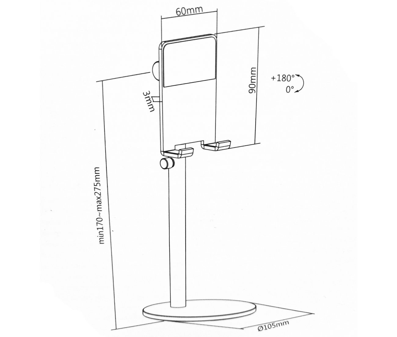 Soporte Base de Escritorio para Teléfono Celular con Altura Ajustable