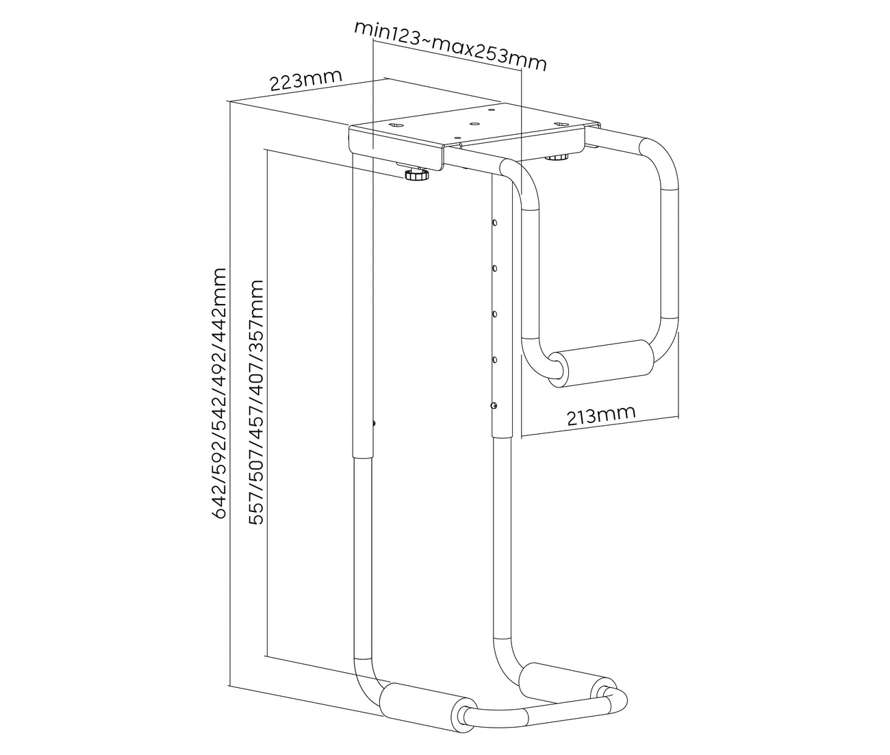 Soporte para CPU / PC Pesado Gamer - Debajo de Escritorio