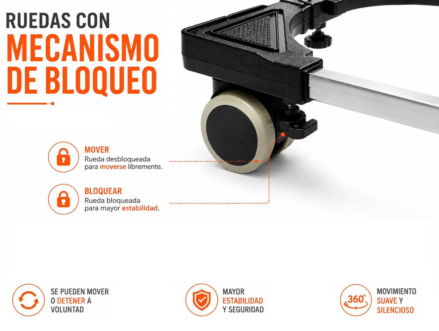 Soporte Base Regulable con ruedas de 2" pulg para CPU PC Gamer / Servidores / UPS