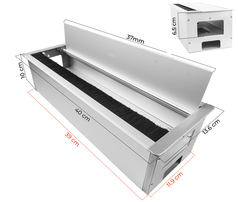 Caja de Conexion Triple con Tapa Pasacables de Aluminio (Largo. 40 x Anch. 13.6 cm)