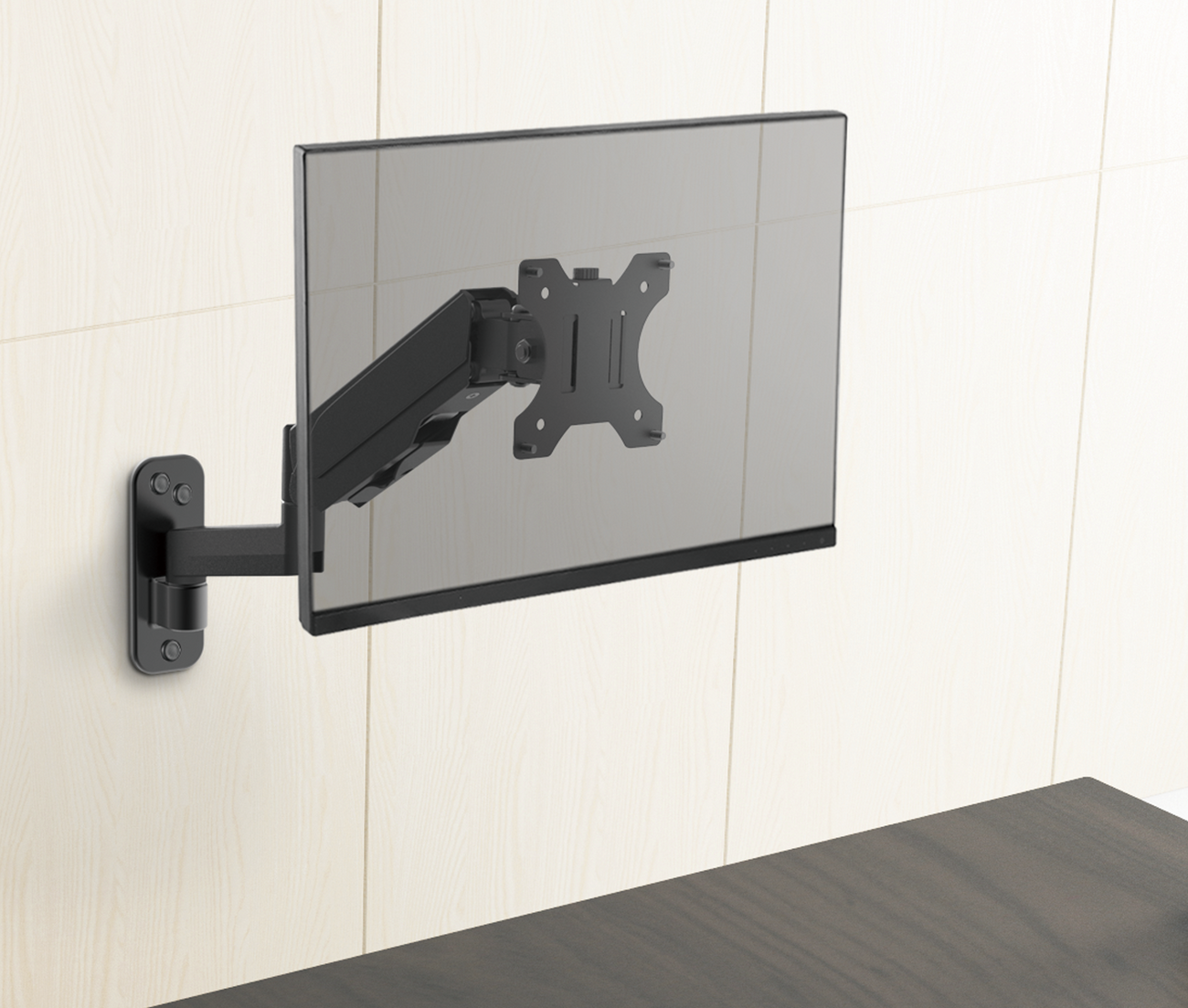 Rack Soporte con Gas Spring de Pared para Monitor 17 a 32 Pulg