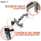Rack Soporte Doble Brazo de Pared con Gas Spring para 2 Monitores 17 a 32 Pulg