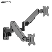 Rack Soporte Doble Brazo de Pared con Gas Spring para 2 Monitores 17 a 32 Pulg