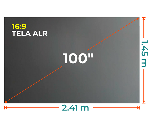 Ecran Tela Gris ALR 100 Pulg (16:9) / Para Marco de madera