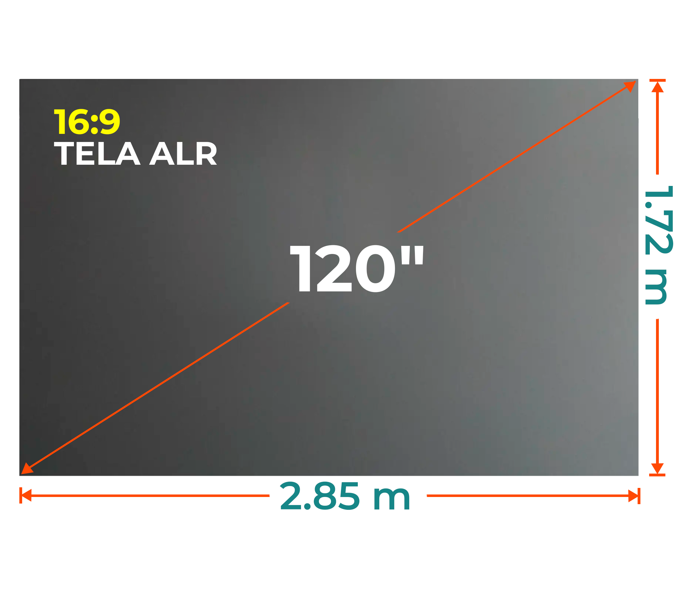 Ecran 120 Polegadas Em Cm Tela Gris ALR 120 Pulg (16:9) / Elastico / Para Marco de madera