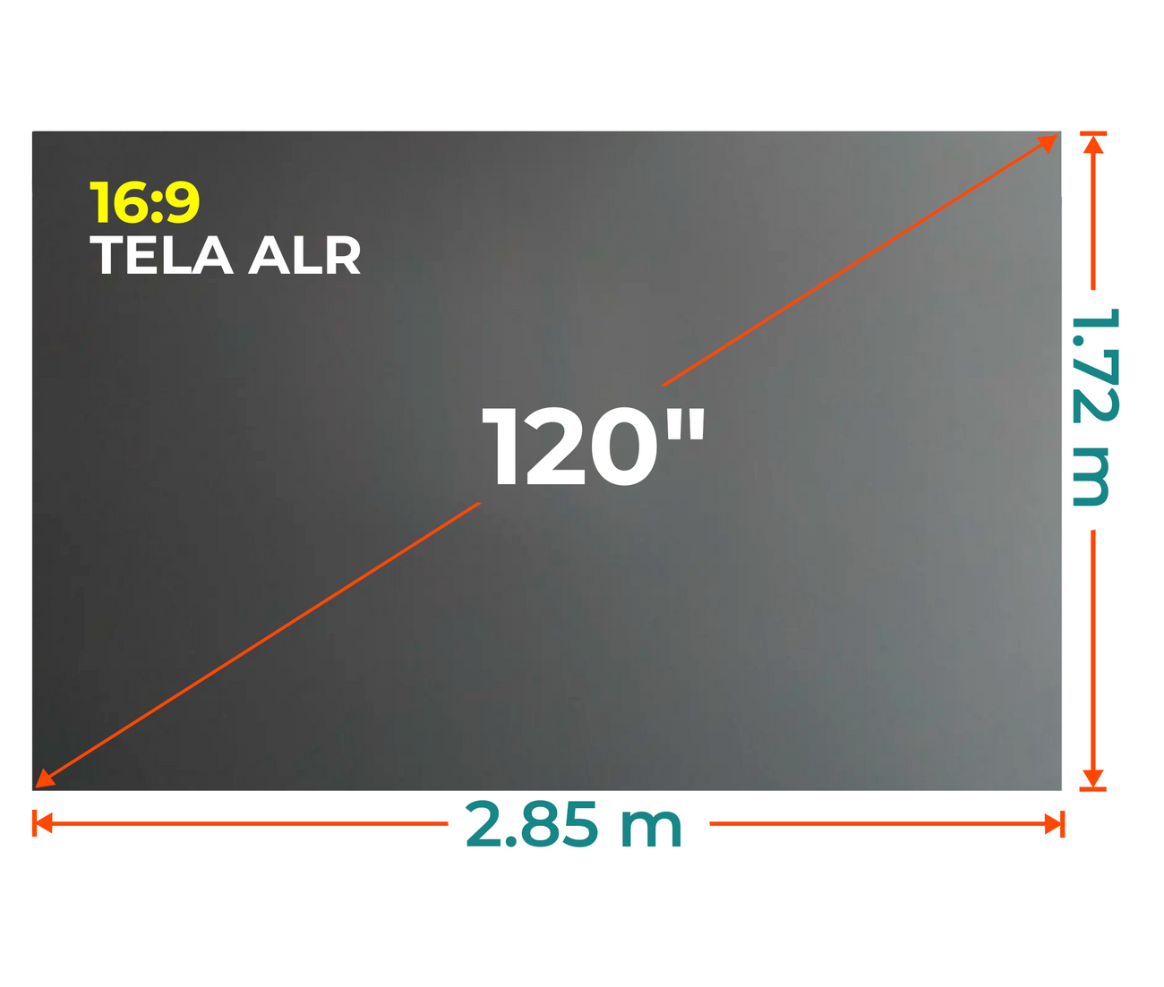 Ecran Tela Gris ALR 120 Pulg (16:9) / Elastico / Para Marco de madera
