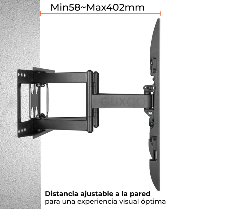 Rack Giratorio con Doble Brazo Articulado TV 42 a 80 Pulg / VESA Max 600x400mm / Carga 60 kg