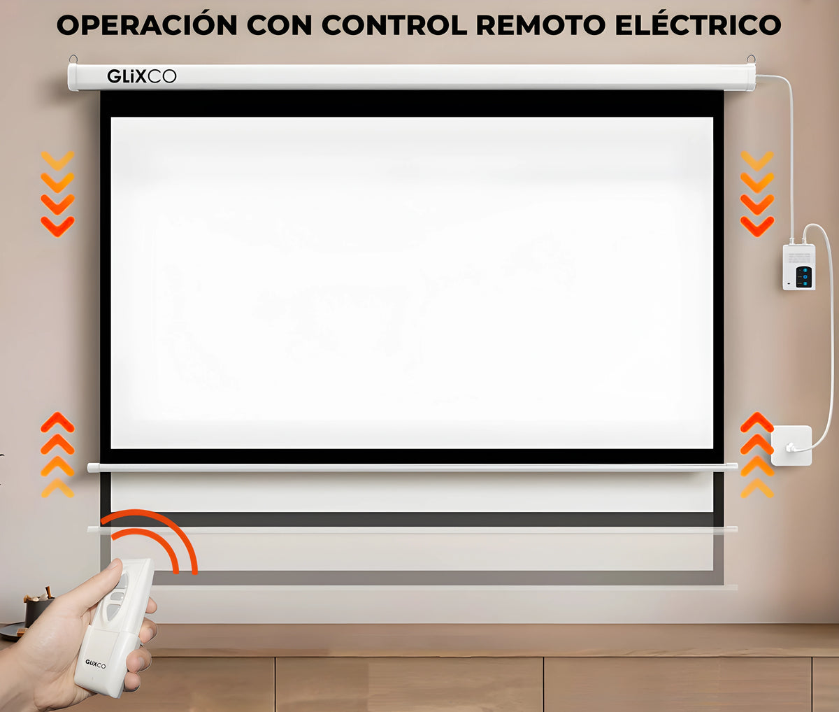 Ecran Eléctrico 96×96 Pulg (1:1) 2.44×2.44 m / Fibra de Vidrio Ecran Eléctrico 96×96 Pulg (1:1) 2.44×2.44 m / Fibra de Vidrio