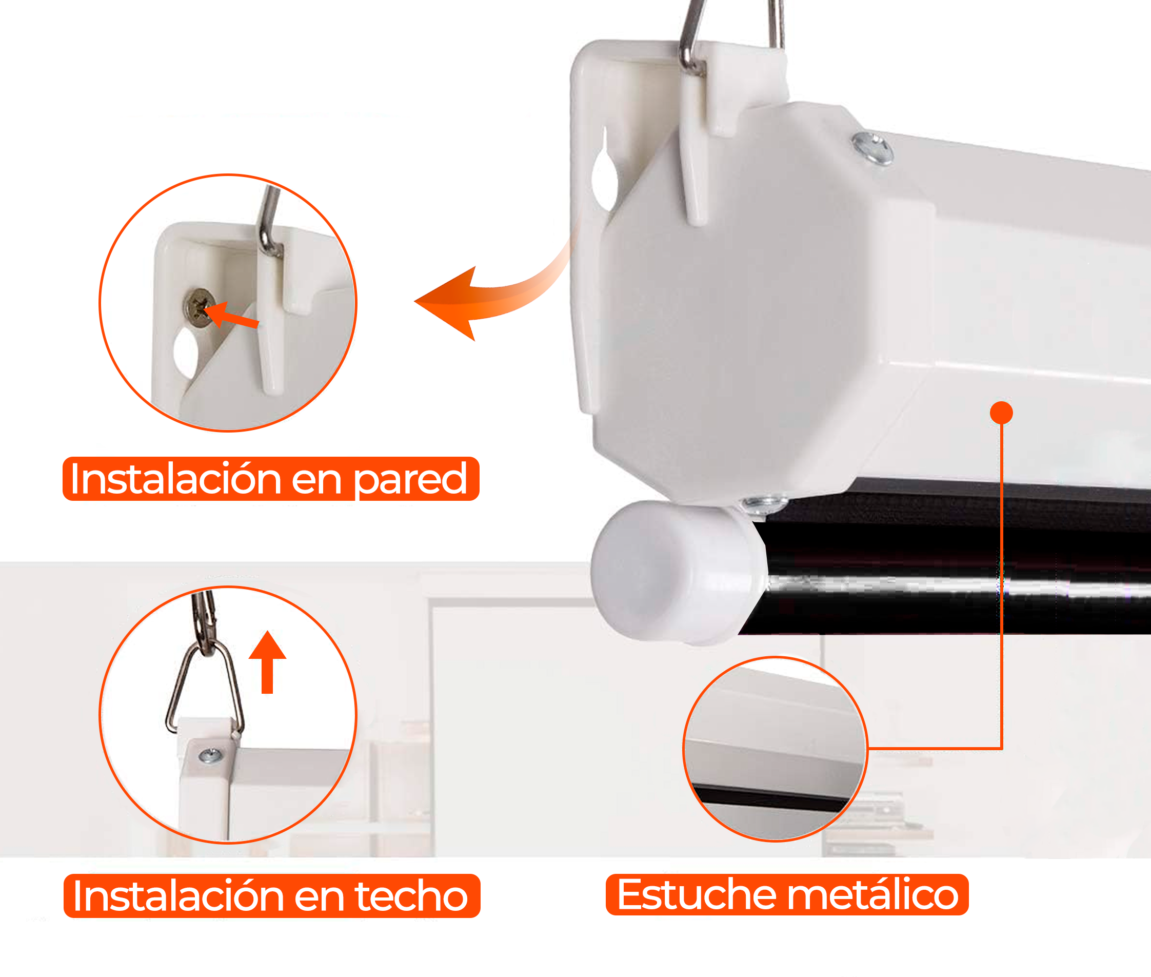 Ecran Manual 150 Pulg (4:3) 3.05x2.29 m / Fibra de Vidrio