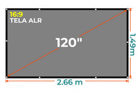 Tela Gris ALR con Ojales 120 PULG (16:9) 266 x 149 cm