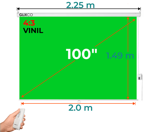 Ecran Eléctrico Verde 100 Pulg (4:3) 2.0x1.49 m / Vinil