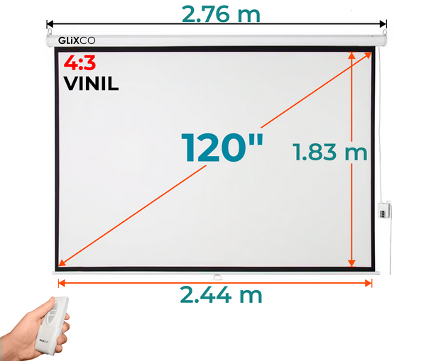 Ecran Eléctrico 120 Pulg (4:3) 2.44x1.83 m / Vinil