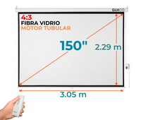 Ecran Eléctrico 150 Pulg (4:3) 3.05x2.29 m / Fibra de Vidrio / Motor Tubular