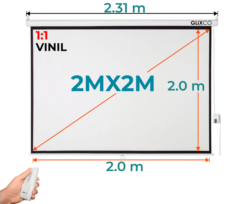 Ecran Eléctrico 2mx2m Pulg (1:1) 2.0x2.0 m / Vinil