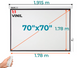 Ecran Eléctrico 70x70 Pulg (1:1) 1.78x1.78 m / Vinil