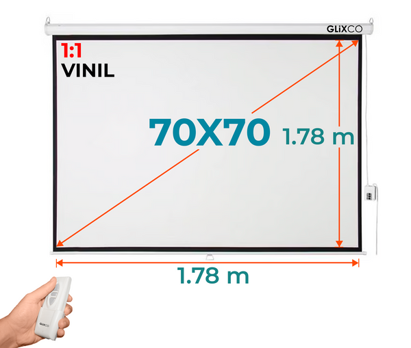 Ecran Eléctrico 70x70 Pulg (1:1) 1.78x1.78 m / Vinil