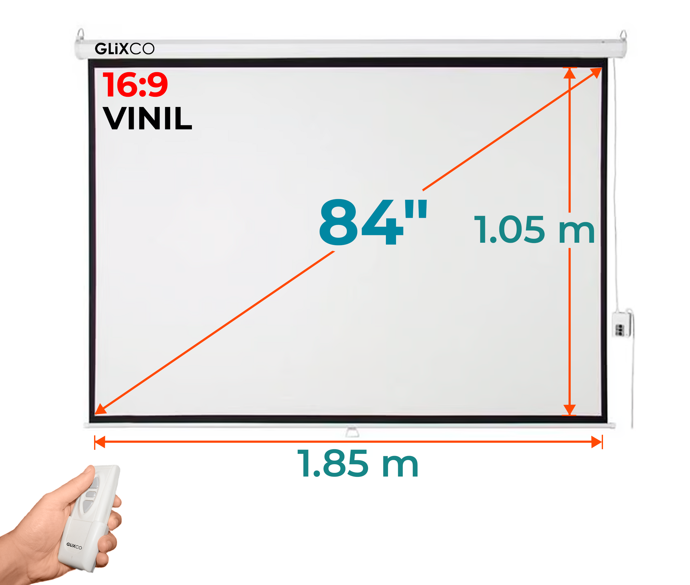 Ecran Eléctrico 84 Pulg (16:9) 1.86x1.05 m / Vinil