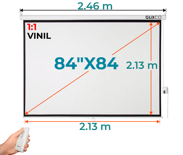 Ecran Eléctrico 84x84 Pulg (1:1) 2.13x2.13 m / Vinil