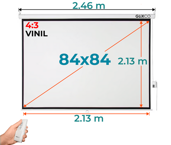 Ecran Eléctrico 84x84 Pulg (1:1) 2.13x2.13 m / Vinil