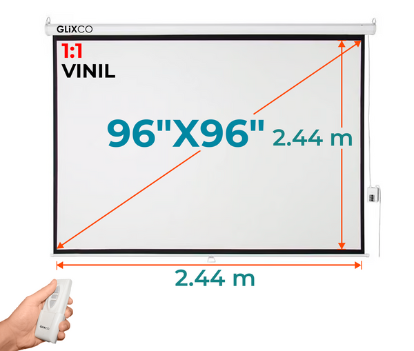 Ecran Eléctrico 96x96 Pulg (1:1) 2.44x2.44 m / Vinil